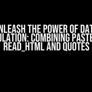 Unleash the Power of Data Manipulation: Combining paste0 with read_html and Quotes